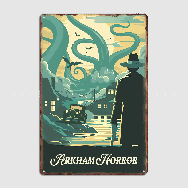 Board Game Inspiration - Arkham Horror Brettspiel-inspiriertes Poster Metallschild Pub