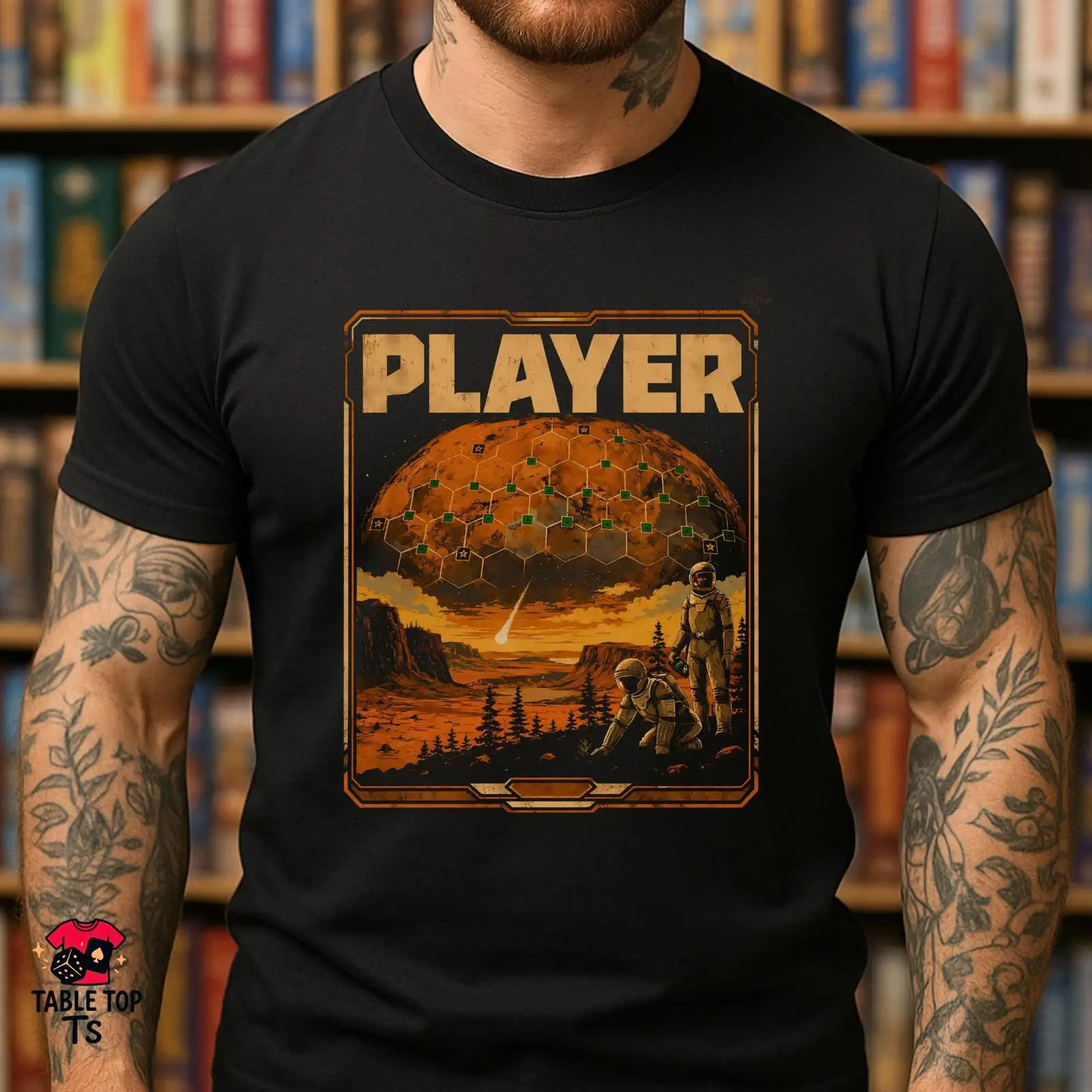 Board Game Inspiration - Terraforming Mars inspiriertes Spieler-T-Shirt Retro-Brettspiel Weltraum-Strategie