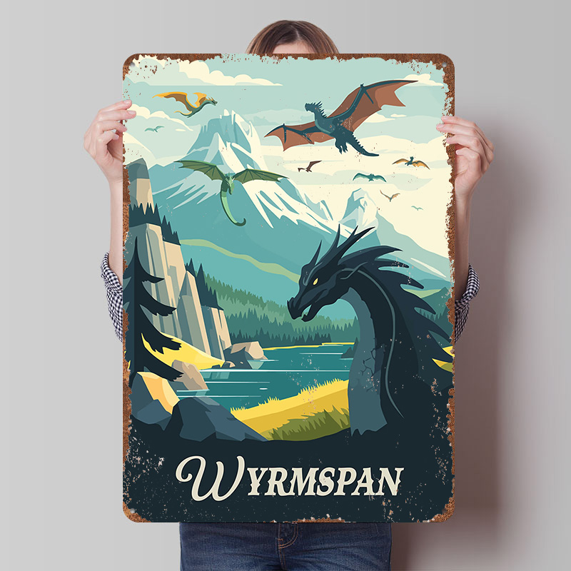 Board Game Inspiration - Wyrmspan Brettspiel-inspiriertes Poster, individuelle Vintage-Metallschilder, Wandkunst,