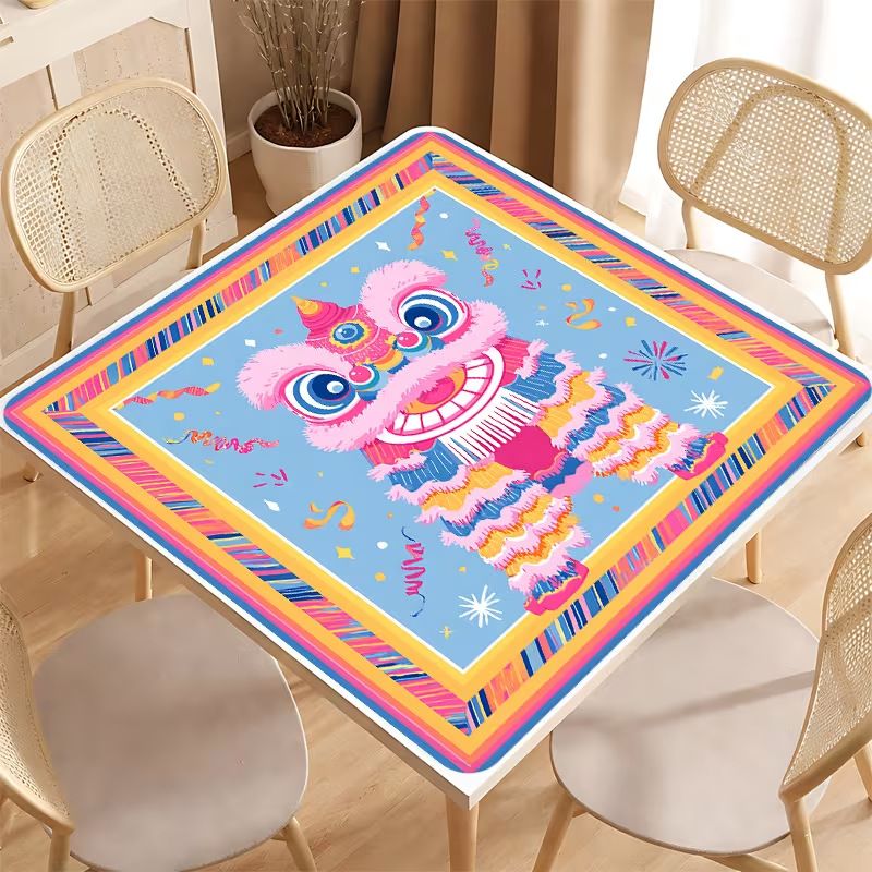 Board Game Hegemony - VIKAMA Chinesischer Löwentanz Kristallvelours Mahjong-Matte Rutschfeste